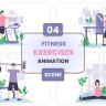 Free Videohive 52775078 Fitness and Exercise Illustration Animation Scene