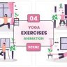 Free Videohive 52774876 Yoga Exercises Concept Illustration Scene