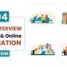 Free Videohive 52845562 Job Interview Offline & Online Scene Animation