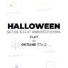 Free Videohive 54186866 Halloween – Set of 16 Animated Icons Flat or Outline style, GFXInspire